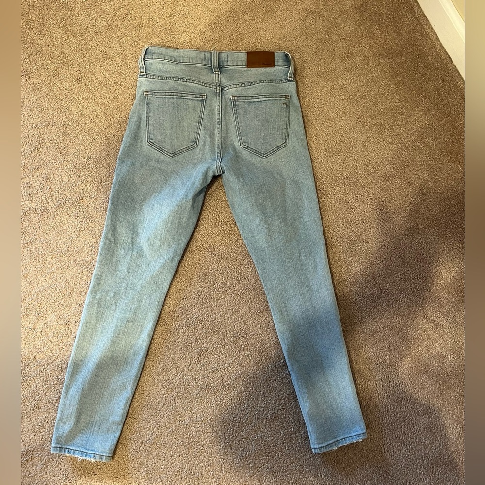 Madewell skinny jeans- frayed, light blue - Picture 2 of 2